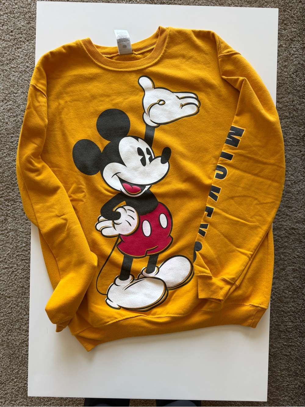 Disney Mickey Mouse Golden Yellow Crewneck Sweatshirt